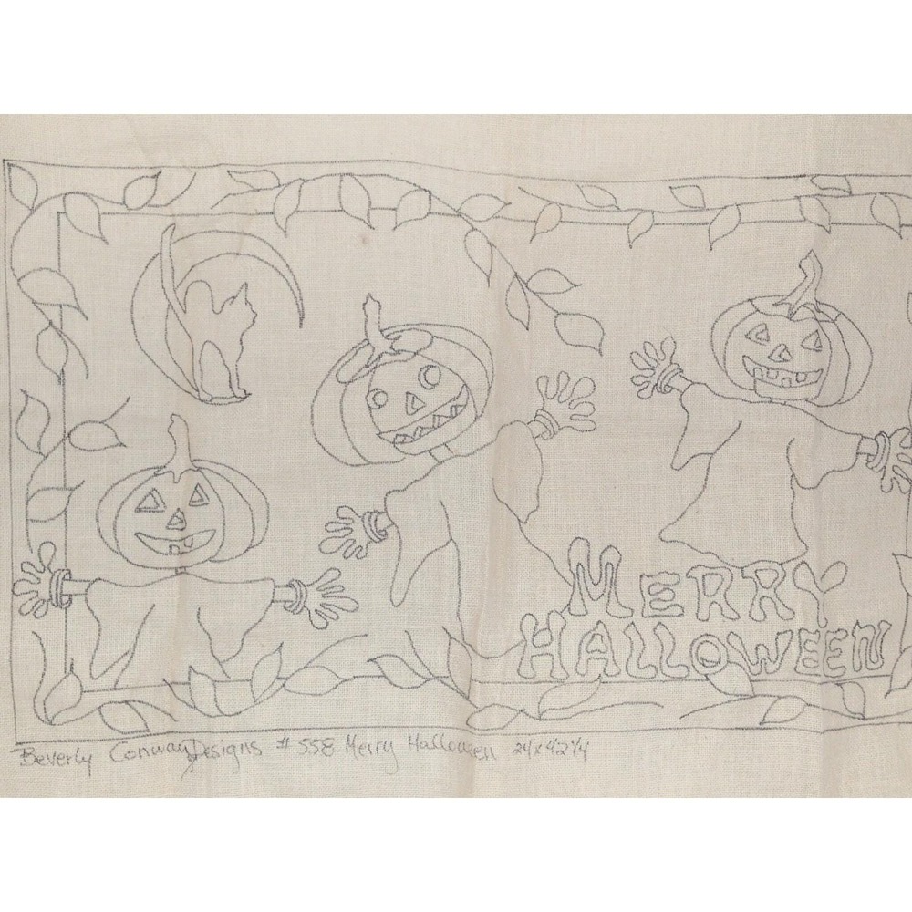 Halloween VTG Rug Hooking Pattern Beverly Conway Merry Halloween 41" X 22"